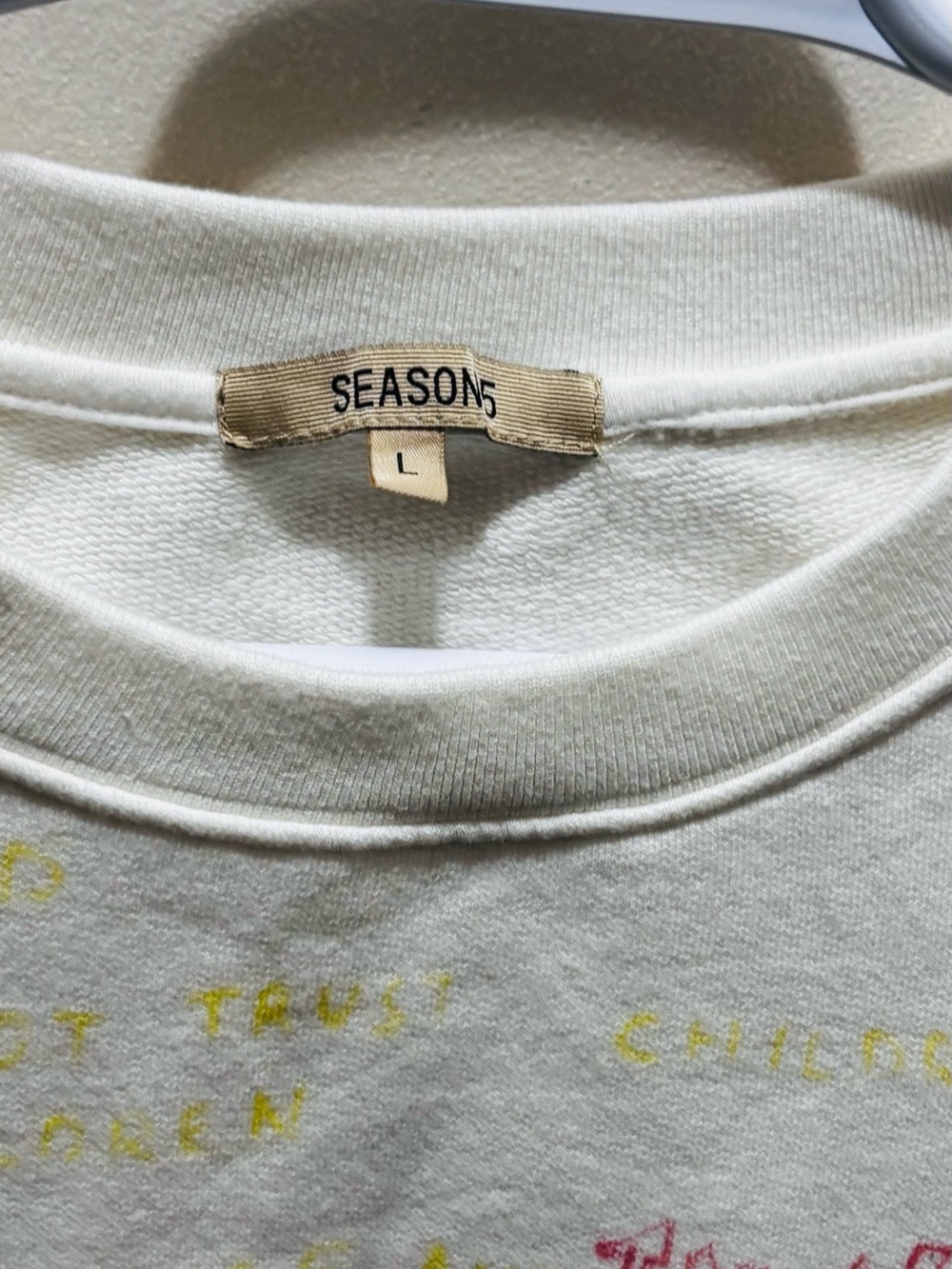Adidas x YEEZY Season 5 Scribble Hand Drawn Arctic Crewneck Mens Lg Sweatshirt - Picture 2 of 5